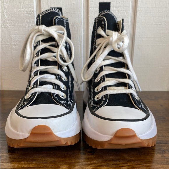 Converse Run Star Hike Platform Sneaker Hi-Top Black/White/Gum 5.5 - Picture 3 of 10
